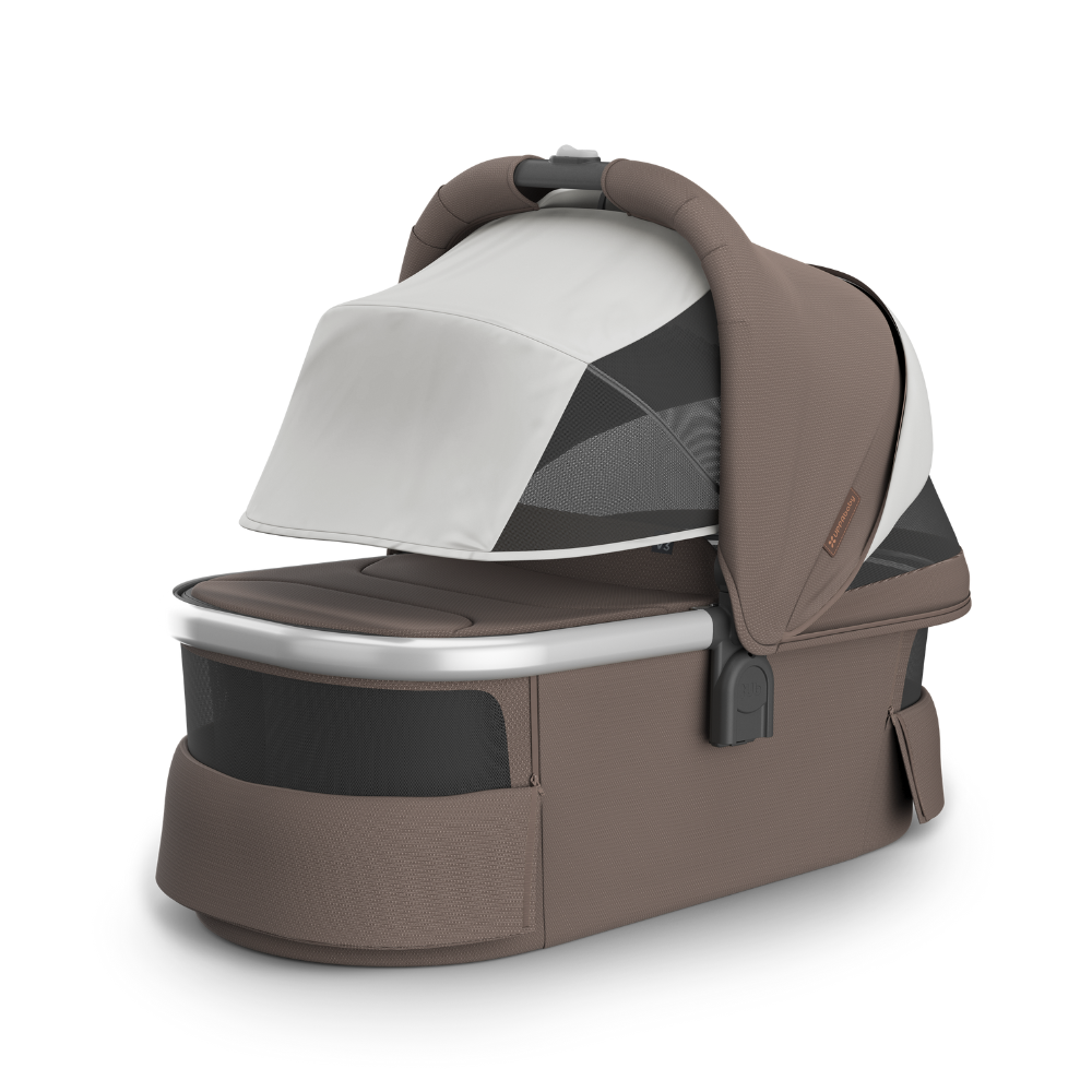 rjava košara za voziček s strešico