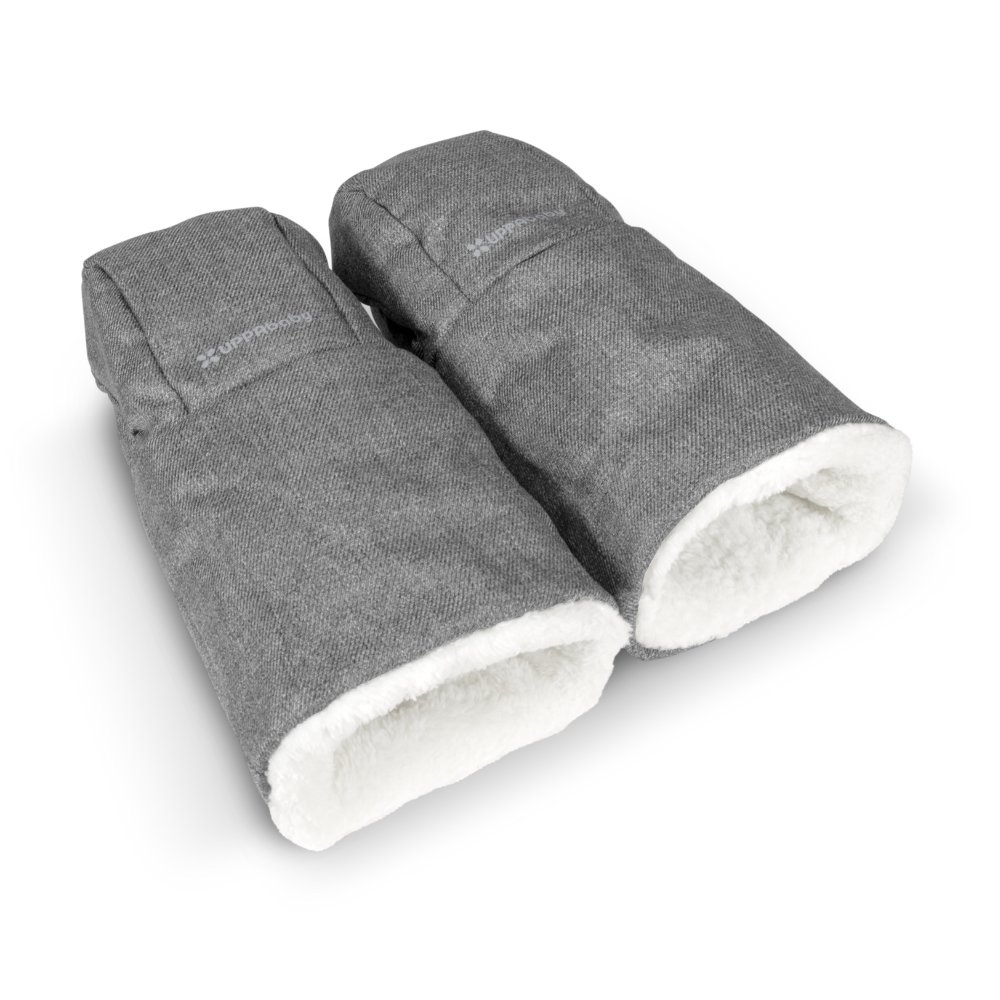 Modro sive rokavice za voziček